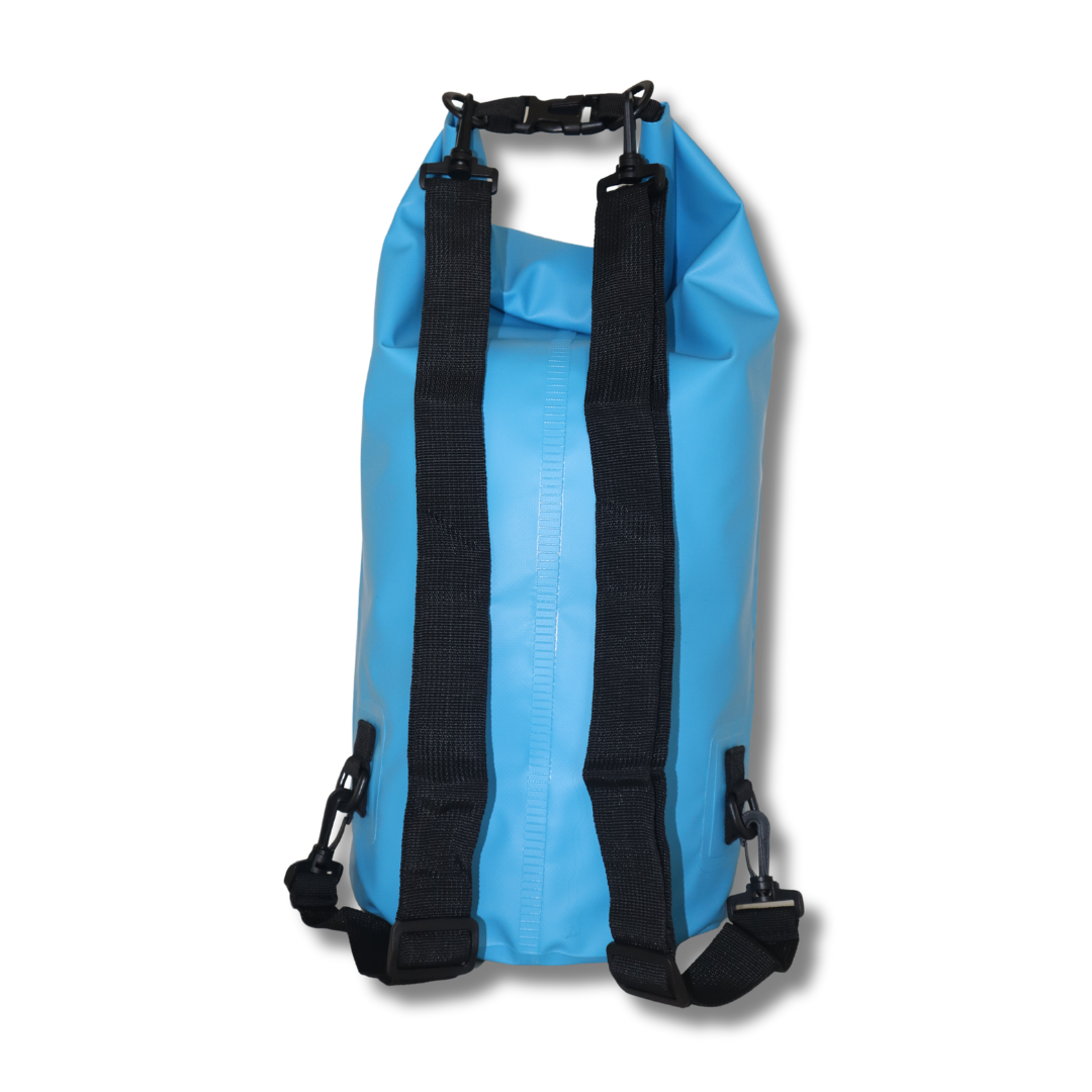 Rugged Life Heavy Duty 20L Dry Bag with Roll-Top Closure - Waterproof Backpack with Dual Straps - Blue