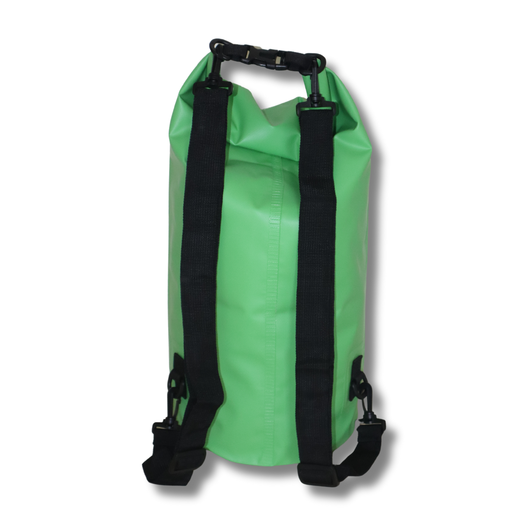 Rugged Life Heavy Duty 20L Dry Bag with Roll-Top Closure - Waterproof Backpack with Dual Straps - Green