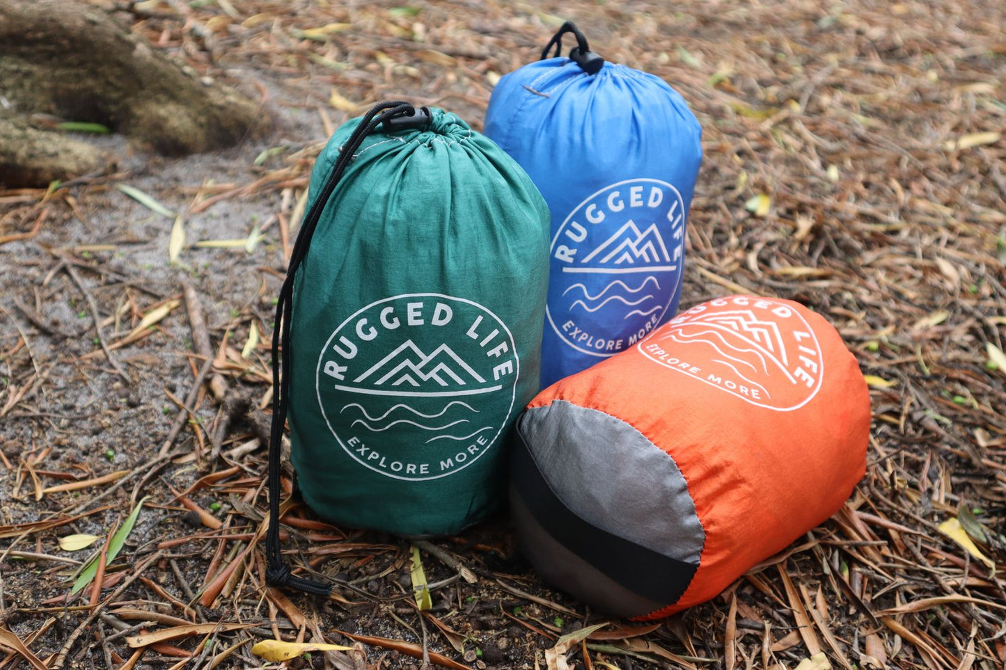 Rugged Life Heavy Duty Foldable Hammock with Daisy Chains & Carabiners - 200kg capacity - Orange