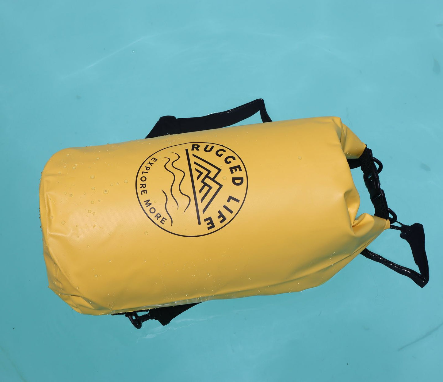 Rugged Life Heavy Duty 20L Dry Bag with Roll-Top Closure - Waterproof Backpack with Dual Straps - Yellow