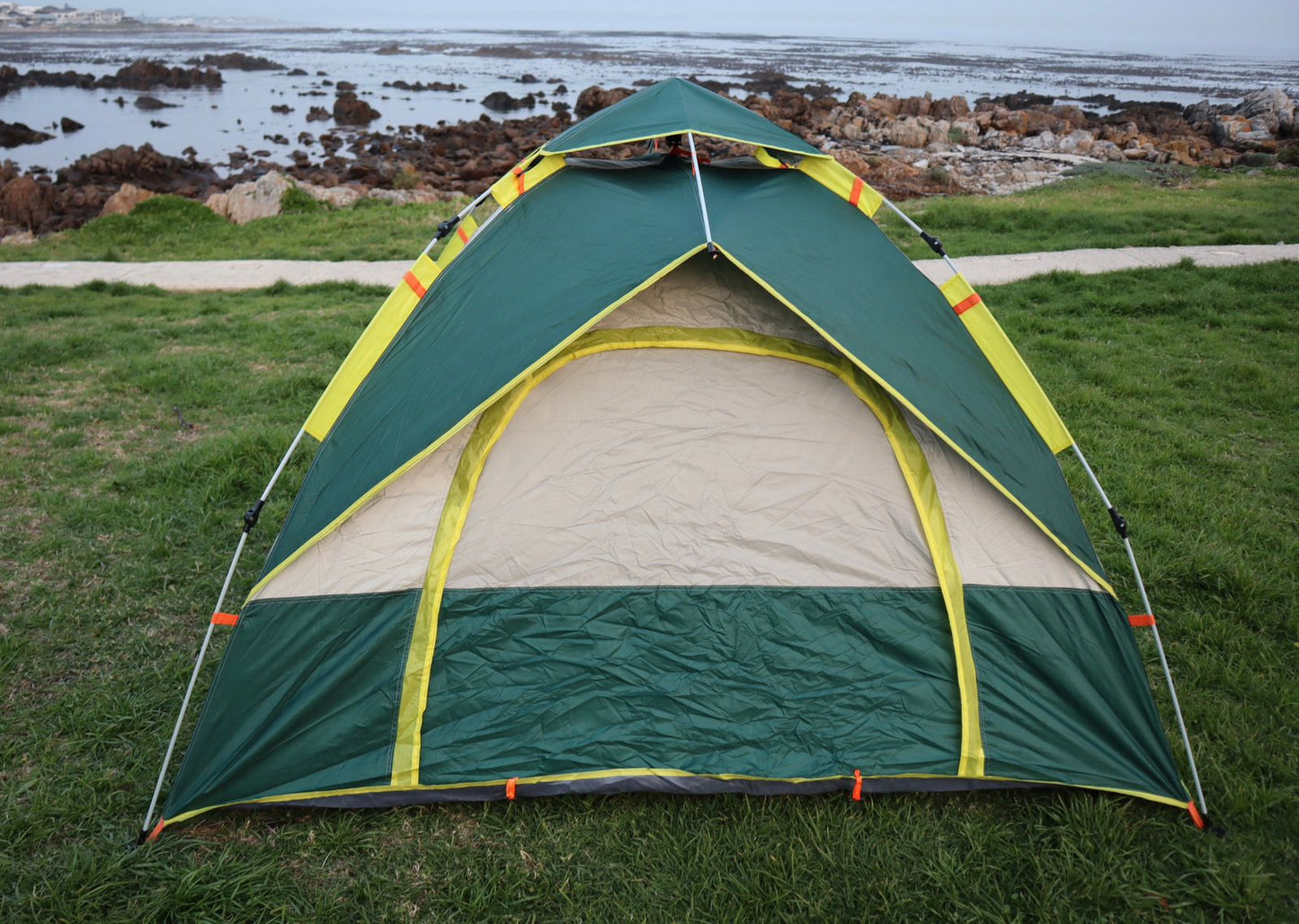 RUGGED LIFE WATERPROOF 2 PERSON TENT - 4 SEASONS - OXFORD FABRIC - DARK GREEN