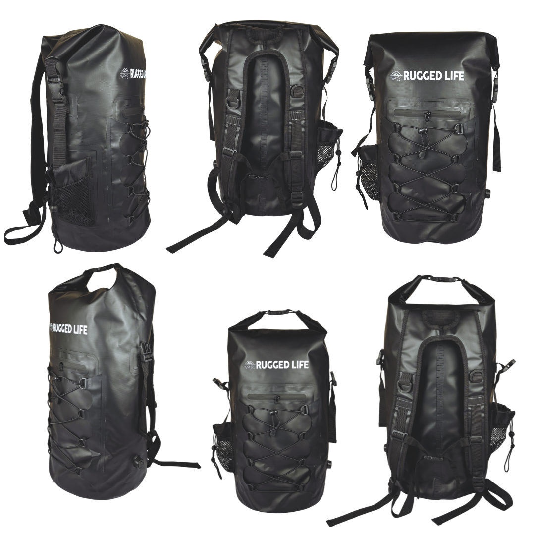 Rugged Life 40L Dry & Compression Bag Backpack - Heavy Duty Black