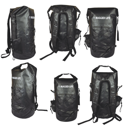 Rugged Life 40L Dry & Compression Bag Backpack - Heavy Duty Black