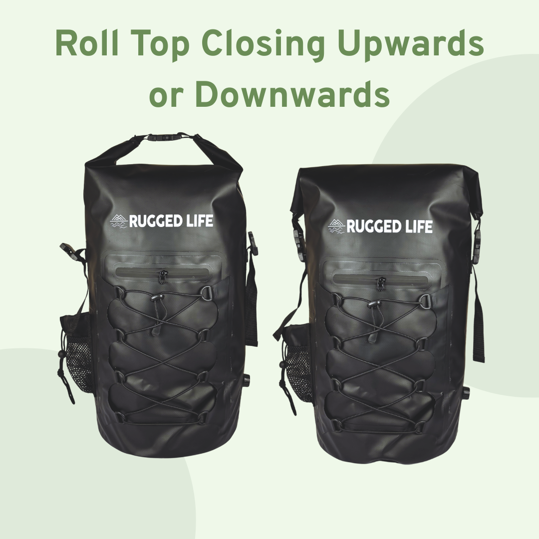 Rugged Life 40L Dry & Compression Bag Backpack - Heavy Duty Black