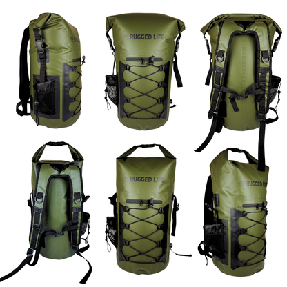 Rugged Life 40L Dry & Compression Bag Backpack - Heavy Duty Black