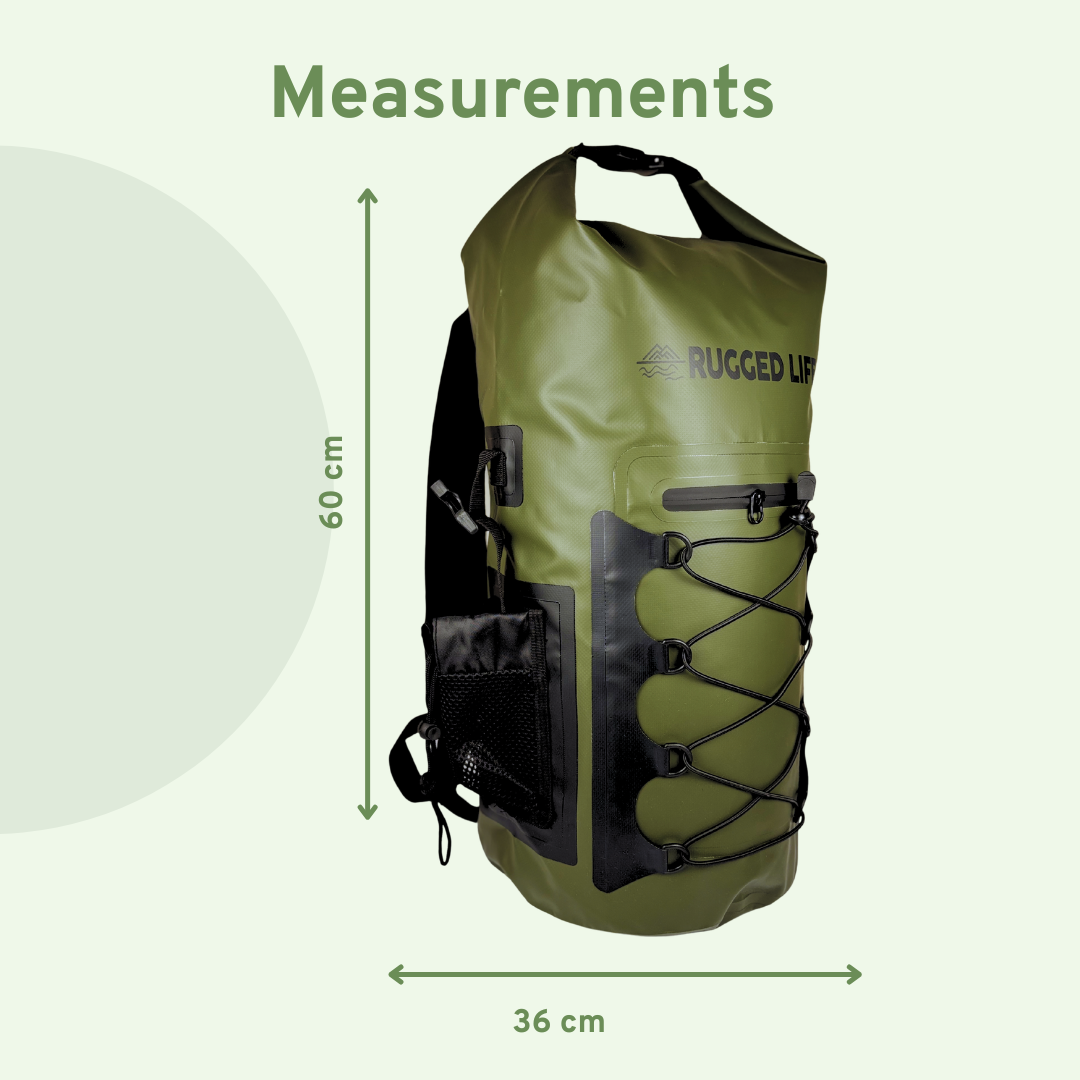 Rugged Life 40L Dry & Compression Bag Backpack - Heavy Duty Black