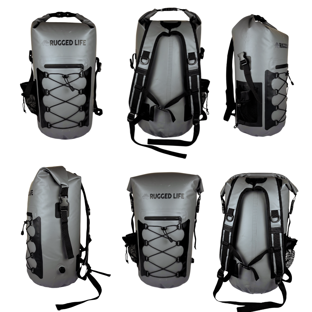 Rugged Life 40L Dry & Compression Bag Backpack - Heavy Duty Black