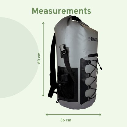 Rugged Life 40L Dry & Compression Bag Backpack - Heavy Duty Black