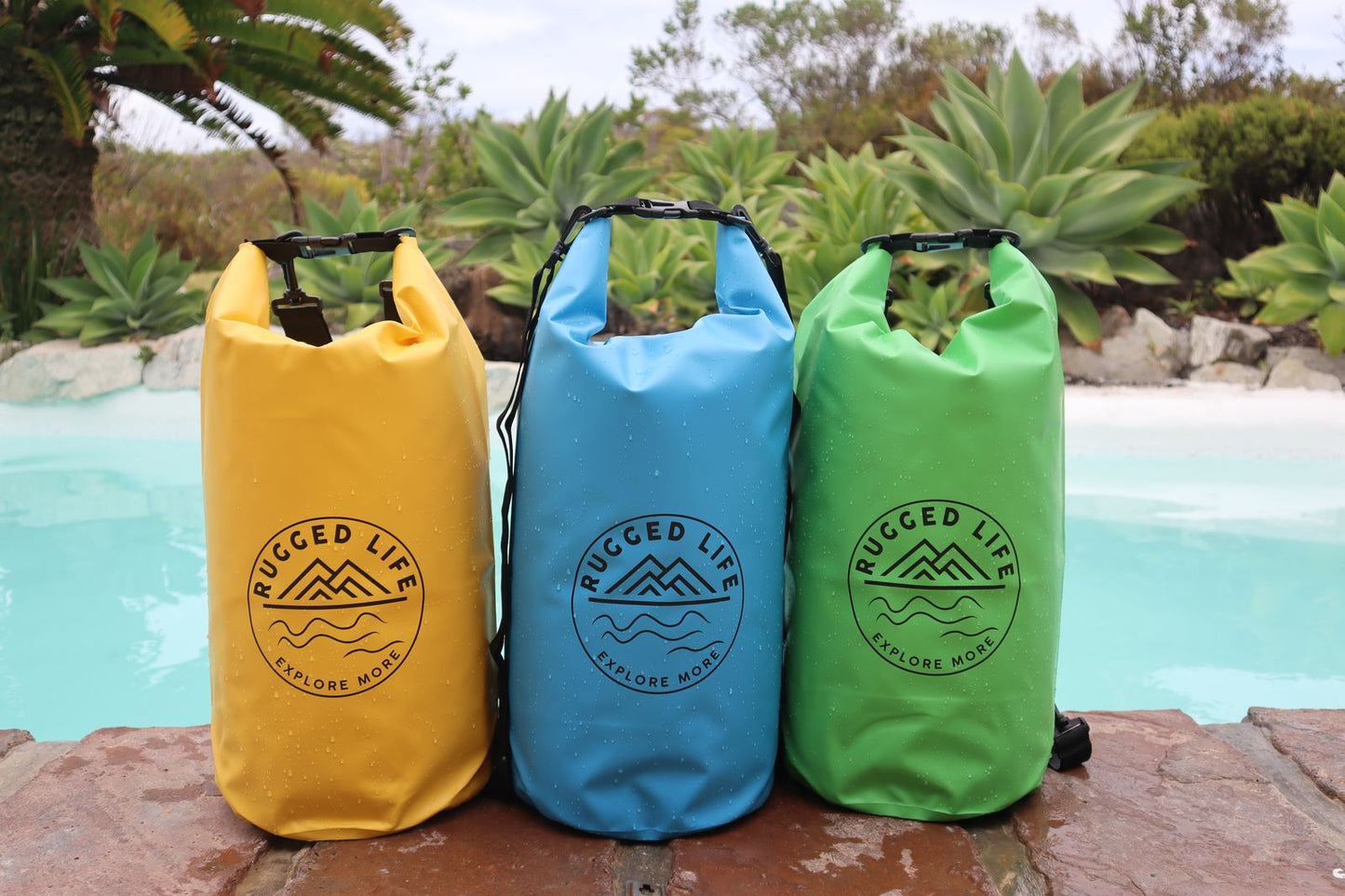 Rugged Life Heavy Duty 20L Dry Bag with Roll-Top Closure - Waterproof Backpack with Dual Straps - Yellow